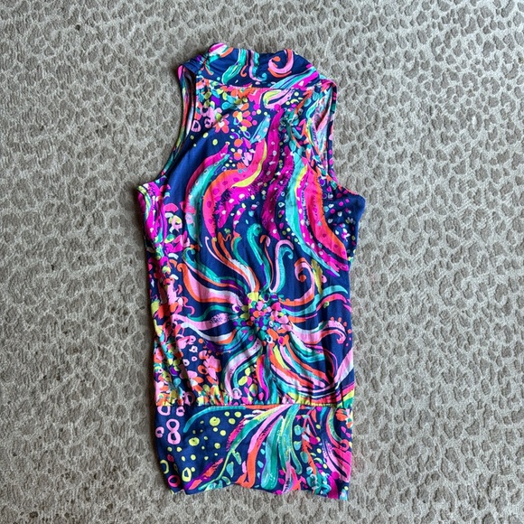 Lilly Pulitzer Heron Beach Loot Sleeveless Faux Wrap Blouse, size XS - Picture 7 of 8